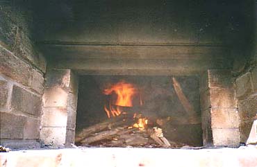 various stages in the combustion of the same small wood load, image 1